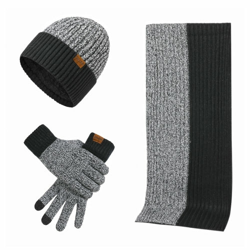 3-Piece Winter Knit Set – Warm Beanie, Long Scarf & Touchscreen Gloves