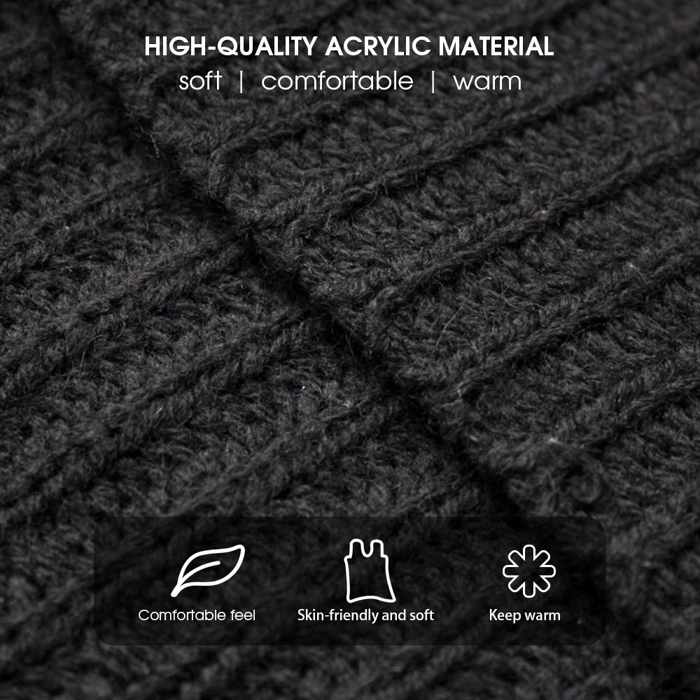 3-Piece Winter Knit Set – Warm Beanie, Long Scarf & Touchscreen Gloves