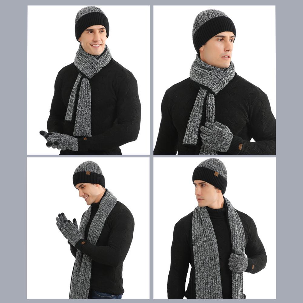 3-Piece Winter Knit Set – Warm Beanie, Long Scarf & Touchscreen Gloves