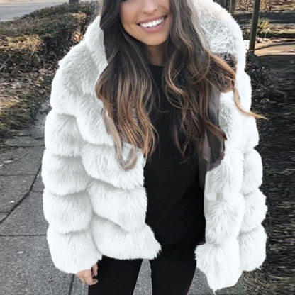 NEW Women Luxury Winter Warm Fluffy Faux Fur Short Coat Jacket