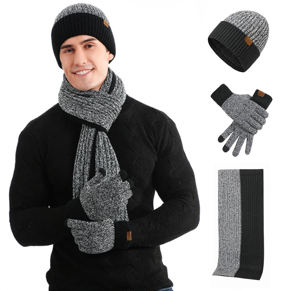 3-Piece Winter Knit Set – Warm Beanie, Long Scarf & Touchscreen Gloves