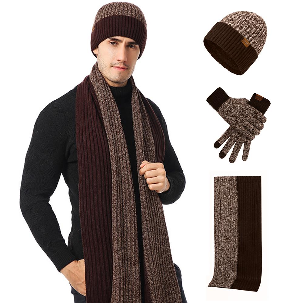 3-Piece Winter Knit Set – Warm Beanie, Long Scarf & Touchscreen Gloves