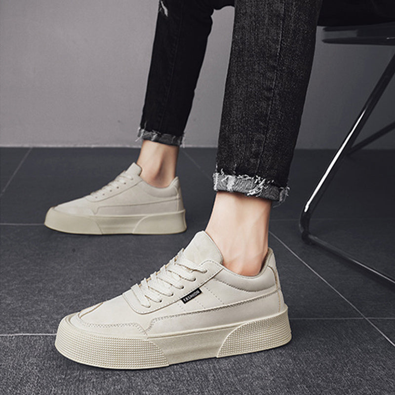 NEW Casual Board Flat Shoes Men Breathable Thick-soled Lace-up Sneakers For Walking Running