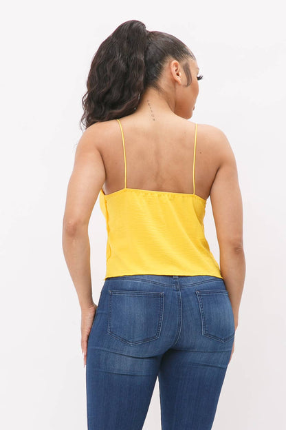 Cowl Neck Spaghetti Strap Cami Top