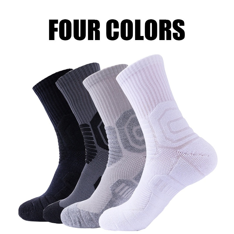 NEW Compression Crew Running Socks Athletic Socks For Men With Cushion Work Hiking Basketball Sport Socks Anti-odor And Anti-slip For Running Fitness Hiking And Cycling