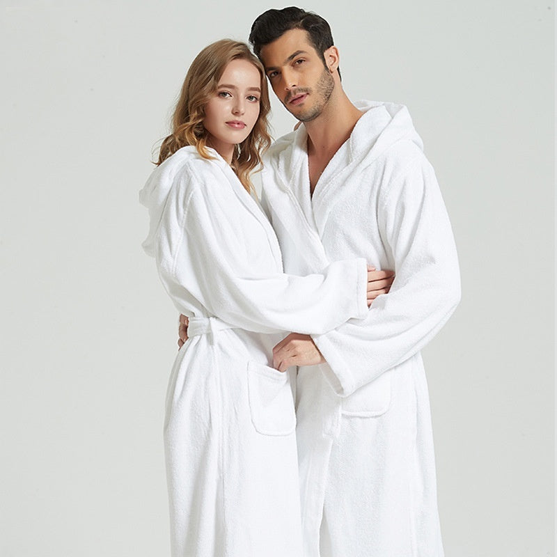 NEW Pure Cotton Hotel Bathrobe Thickening Towel Material Nightgown