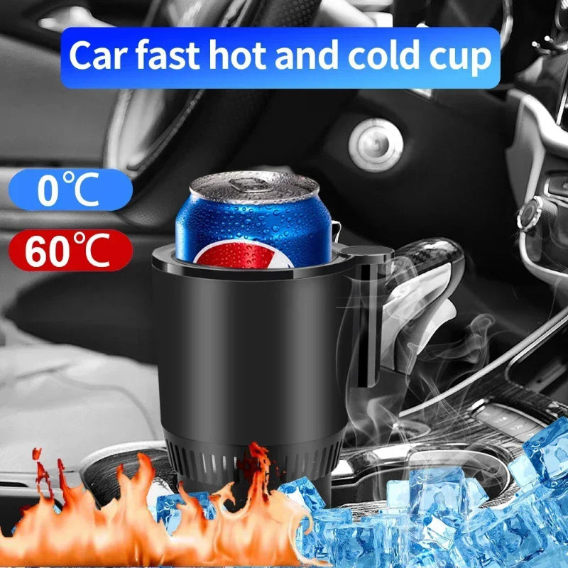 NEW 2 In1 Car Heating Cooling Cup 12V Smart Car Cup Holder Digital Temperature Display Drink Cup Warmer Cooler Mini Car Refrigerator