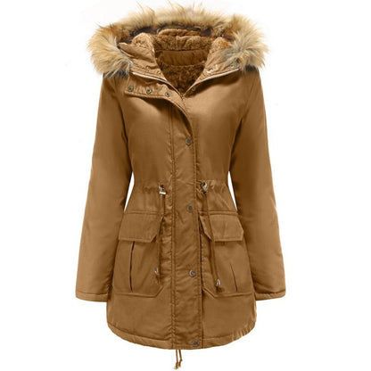 NEW Hooded fur collar winter warm jacket