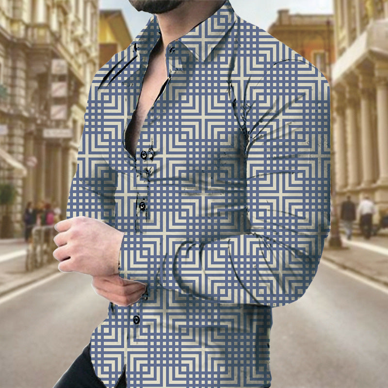 NEW Geometric Print Men&