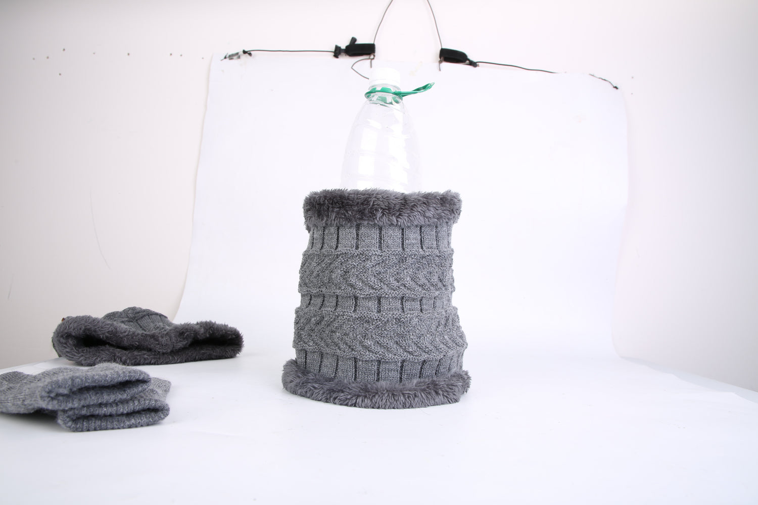 3-in-1 Winter Warm Knitted Hat, Scarf &amp; Touchscreen Gloves Set – Thick Fleece Lined Cold Weather Gear