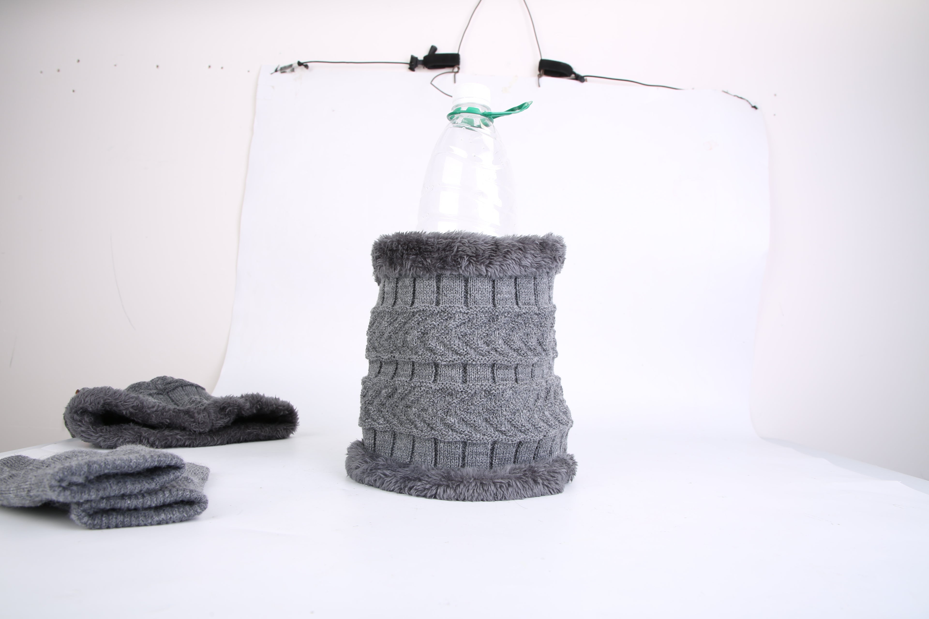 3-in-1 Winter Warm Knitted Hat, Scarf &amp; Touchscreen Gloves Set – Thick Fleece Lined Cold Weather Gear