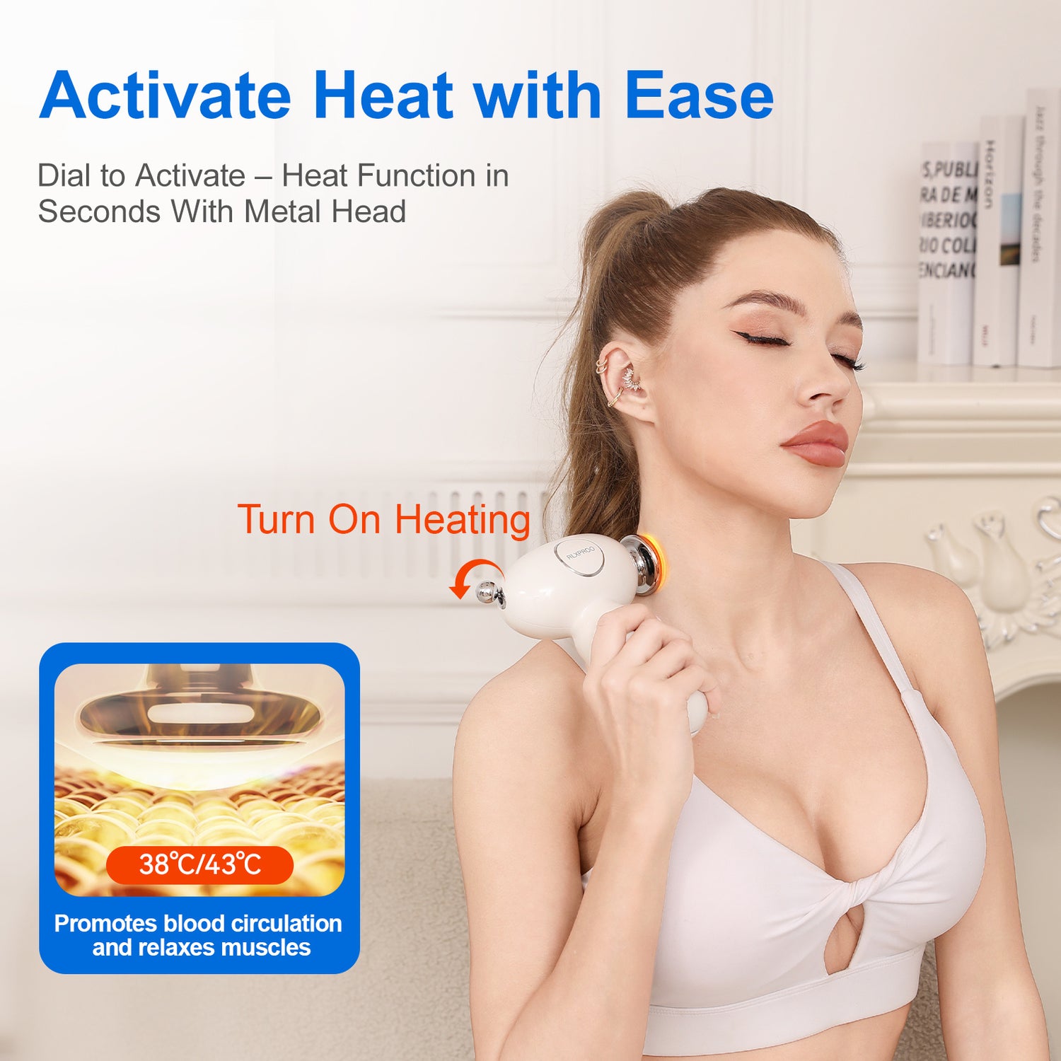 Mini Massage Gun - Deep Tissue Percussion Massager With Heating Function, 5 Speed Levels, Portable Muscle Relaxation For Athletes &amp; Recovery, USB Rechargeable