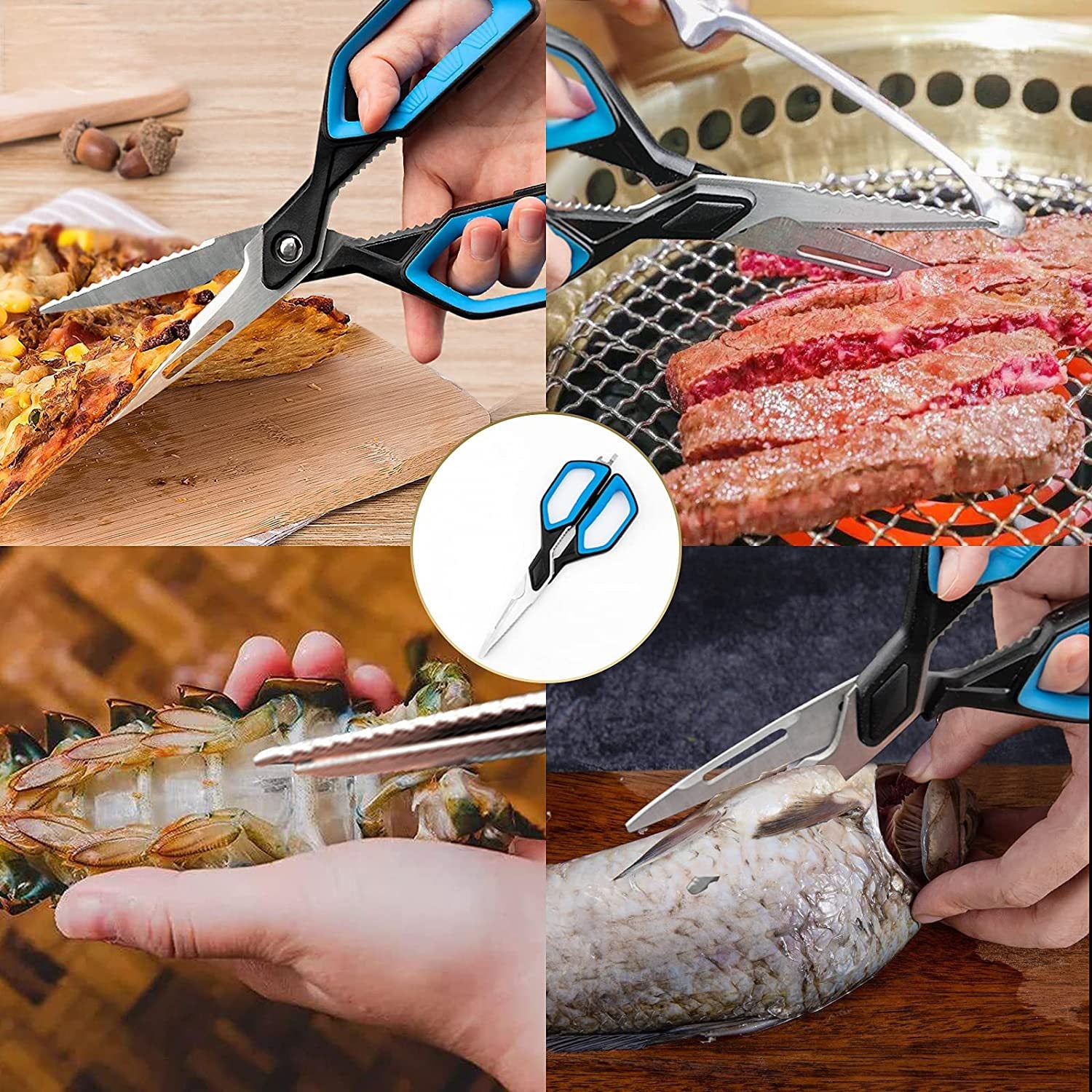 NEW Kitchen Scissors Heavy Duty Stainless Steel Chef Shears Utility Come Apart Food Shears For Chicken Poultry Fish Meat Vegetables