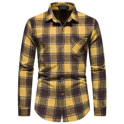 Thick Warm Woolen Cloth Flannel Casual Shirt Base Men&