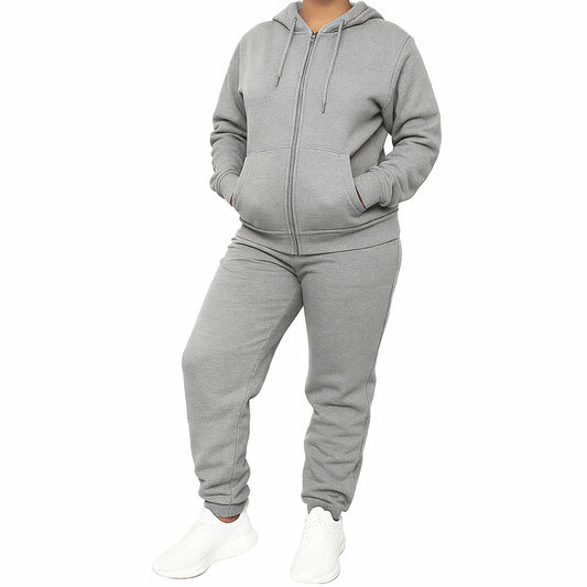 Women's Fleece Lined 2 Piece Full-Zip Hoodie and Jogger Set