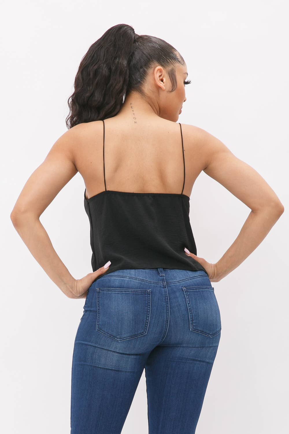 Cowl Neck Spaghetti Strap Cami Top