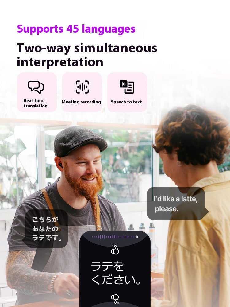 NEW Intelligent AI Bluetooth-compatible Earphone Noise Reduction Real-time Translation