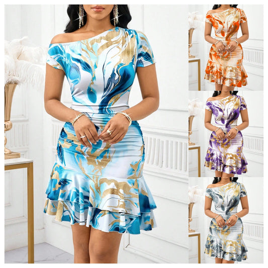 Elegant Womens Dress With A Ruffled Hem For A Refined Look