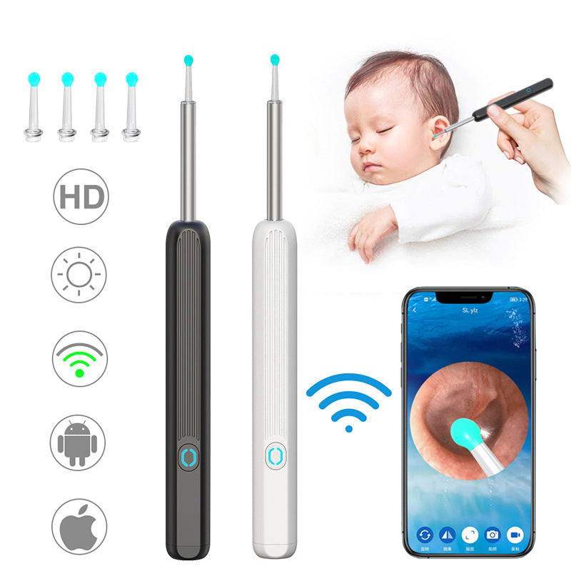Ear Wax Removal Tool With Camera LED Light Wireless Ear Endoscope Ear Cleaning Kit For I-phone