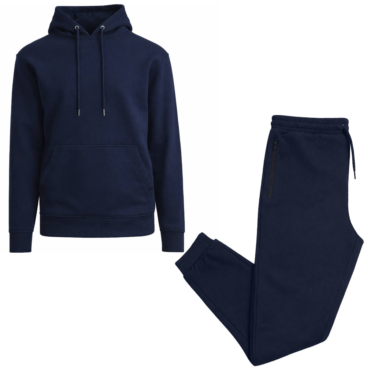 2-Piece Men’s Fleece-Lined Pullover Hoodie & Jogger Set