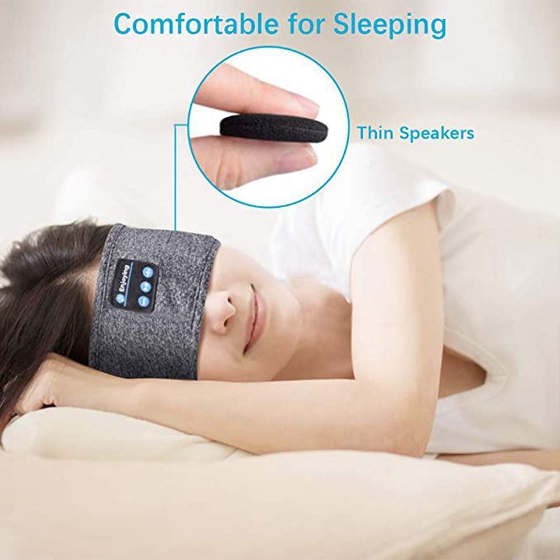 NEW Wireless Bluetooth Sleeping Headphones Headband Thin Soft Elastic Comfortable Music Ear Phones Eye Mask For Side Sleeper Sports