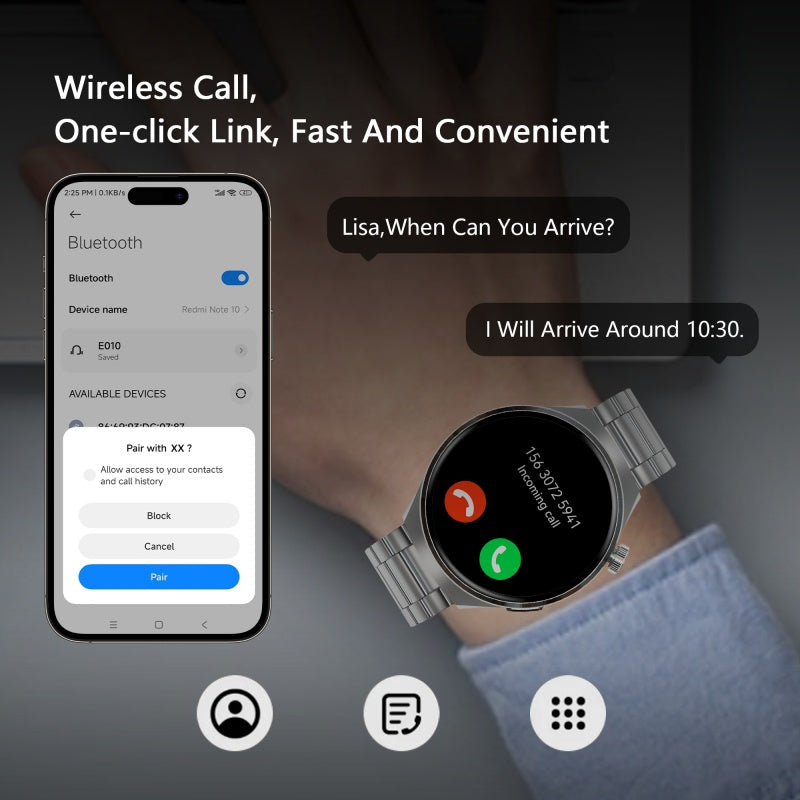 SENBONO V19 Smart Watch for Men – Bluetooth Call, Heart Rate Monitor, Waterproof Fitness Tracker, Business & Sports Watch