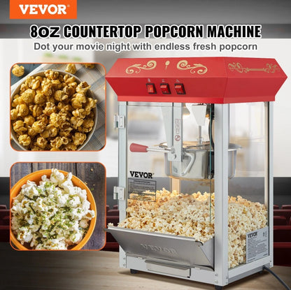 NEW Popcorn Popper Machine 8 Oz Countertop Popcorn Maker 850W 48 Cups Red