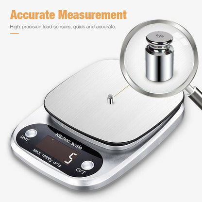 NEW Digital Kitchen Food Diet Scale, Multifunction Weight Balance 22lbs 1g Kitchen Scale Stainless Steel Weighing Scale For Food Diet Postal Balance Measuring