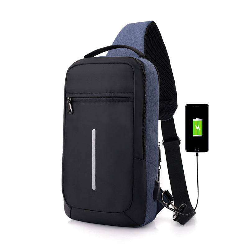 Anti-theft USB charging chest bag