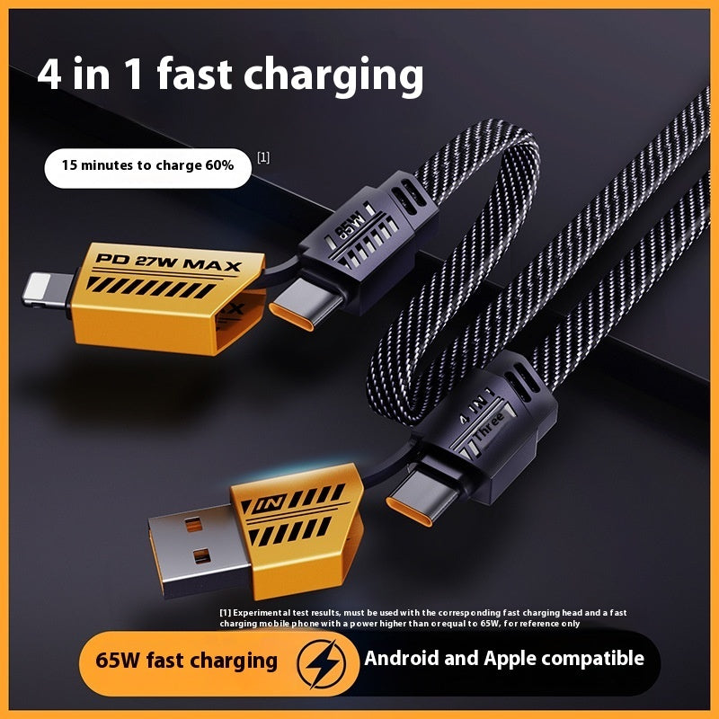 Four-in-one Fast Charge Data Cable Braided Mobile Phone Charging Cable