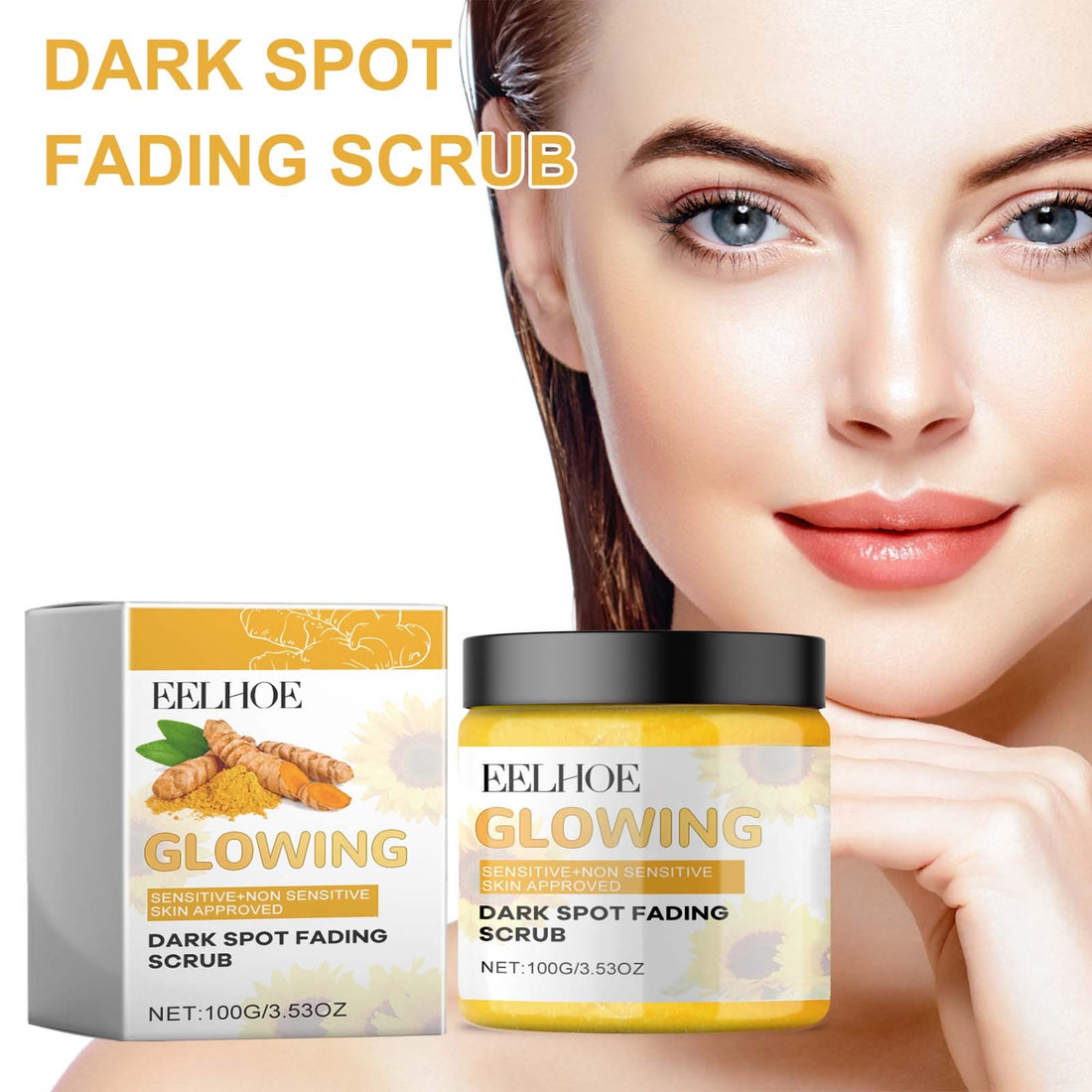 NEW Eelhoe Turmeric Exfoliating Facial Scrub For Deep Cleansing Of Delicate Pores And Beauty Cleansing Treatment