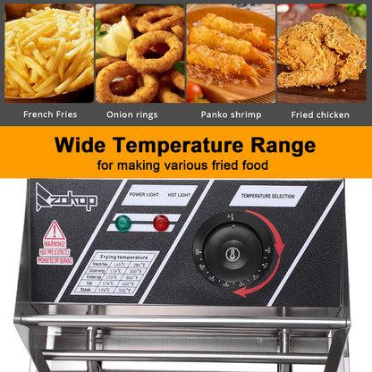 Electric Fryer Silver Stainless Steel Single Cylinder