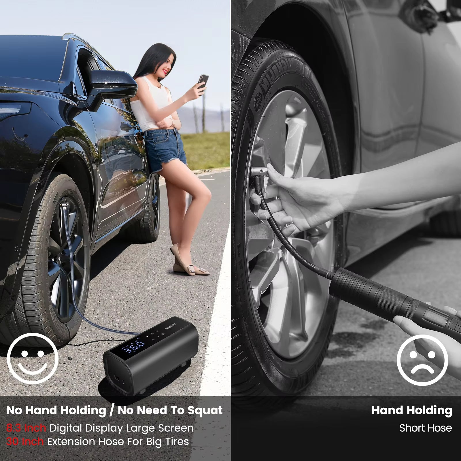 NEW A22 Wireless Rechargeable Portable Car 12V Double Cylinder Air Compressor Electric Automobile Wheel Tire Inflators