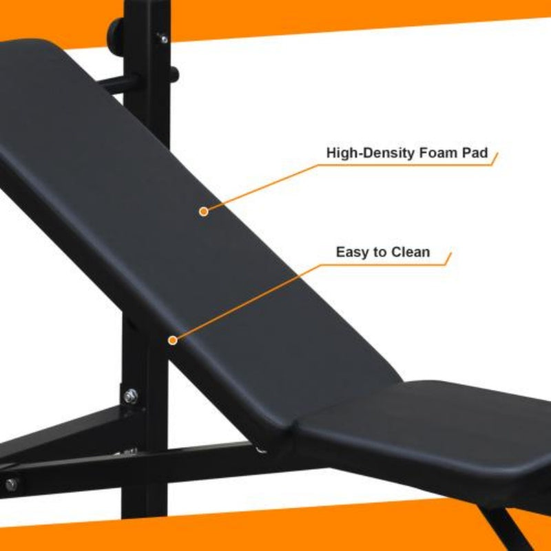 Olympic Weight Bench with Squat Rack – Adjustable Home Gym Bench Press Set for Full-Body Strength Training