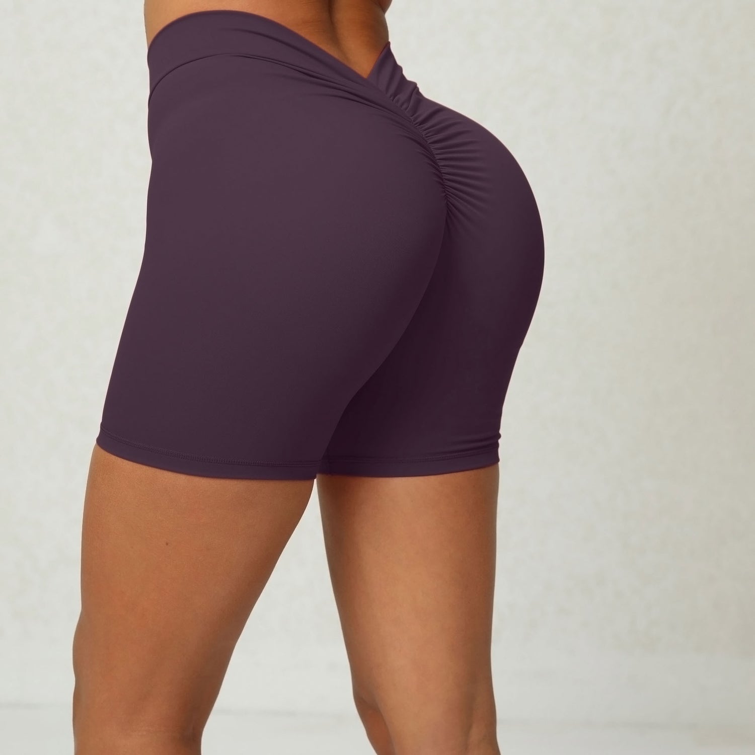 NEW Back Waist Deep V-shaped Wrinkle Tight Yoga Shorts