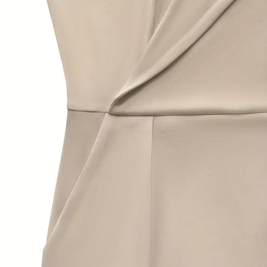 Women's V-Neck Short Dress With Pockets - Long Sleeve Belted Casual Fall Dress