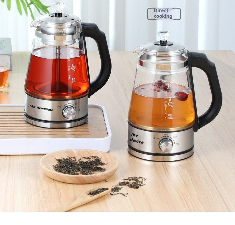 NEW 110v American Standard Household Tea Boiler Steam Spray Black Teapot Glass Electric Kettle Coffee Pot