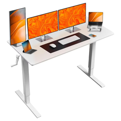 NEW Hand-Crank Adjustable Office Desk Height Adjustable, With Flat Metal Legs Perfect For Home, Office, Gaming, Or Study Use