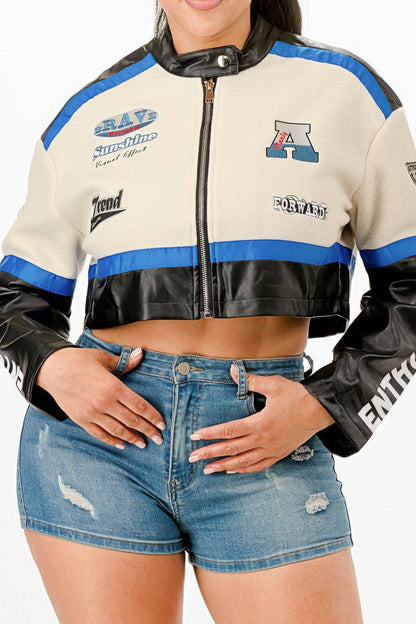 Colorblock Crop Jacket