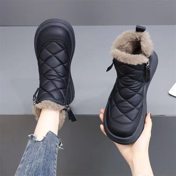 NEW Snow Boots For Women Winter New Fleece-lined Thickened Northeast China Cotton Shoes Waterproof Non-slip Warm