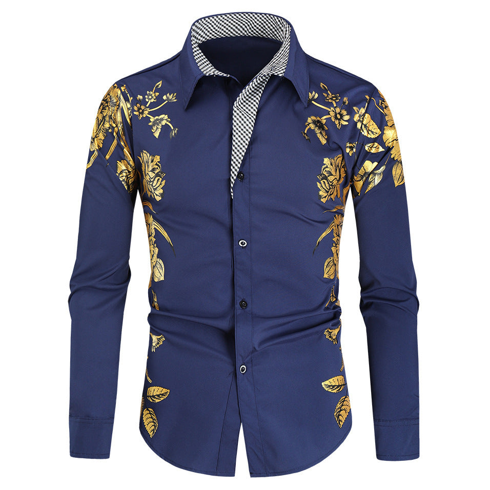 NEW Fashion Bronze Print Men&