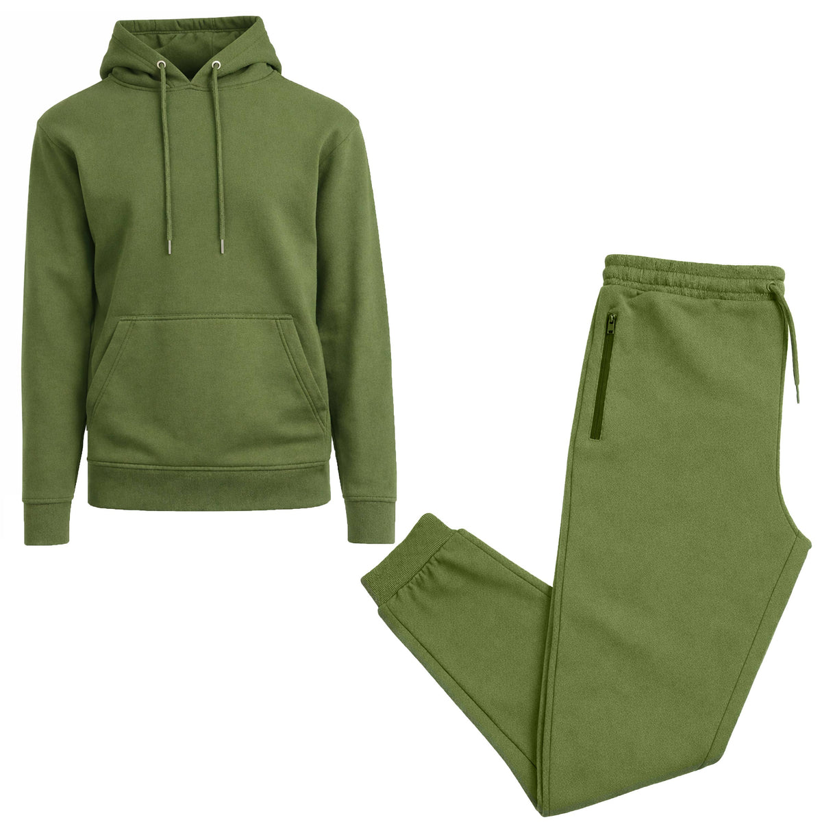 2-Piece Men’s Fleece-Lined Pullover Hoodie & Jogger Set
