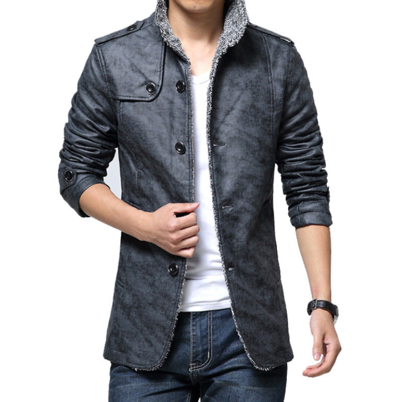 Men’s Classic PU Leather Jacket – Slim Fit, Soft Polyester Lining, Stylish Everyday Outerwear