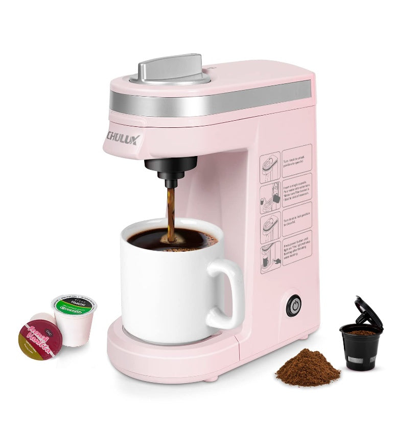 Classic Metal Single Serve Coffee Maker With One Button Operation And Auto Shut-Off For 355.0 Milliliter Capacity