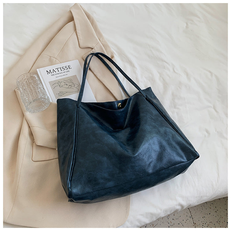 NEW Fashion Handbag New Autumn And Winter Japanese And Korean Large Capacity Soft Leather Shoulder Bag Retro Casual Handbag