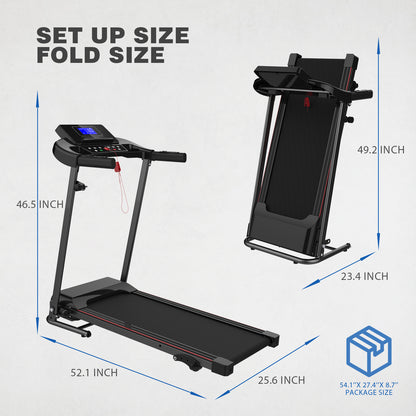 NEW VFoldable Treadmill Exercise Walking Machine, Suitable For Apartment Home Office Jogging Compact Folding Treadmill, Walking Pad, Easy Assembly, 12 Preset Programs, 2 Wheel