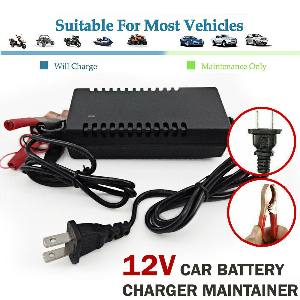 NEW Car Battery Charger Maintainer Auto 12V Trickle RV For Truck Motorcycle ATV US