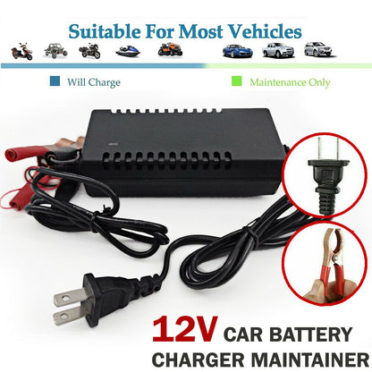 NEW Car Battery Charger Maintainer Auto 12V Trickle RV For Truck Motorcycle ATV US