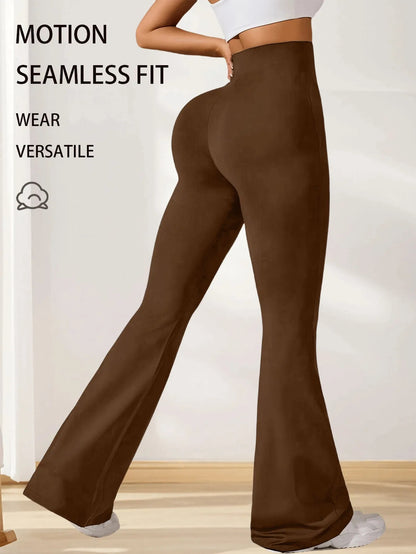 3pcs High-Waisted Flare Sharkskin Leggings Slim Fit, Lightweight &amp; Sculpting Yoga Pants