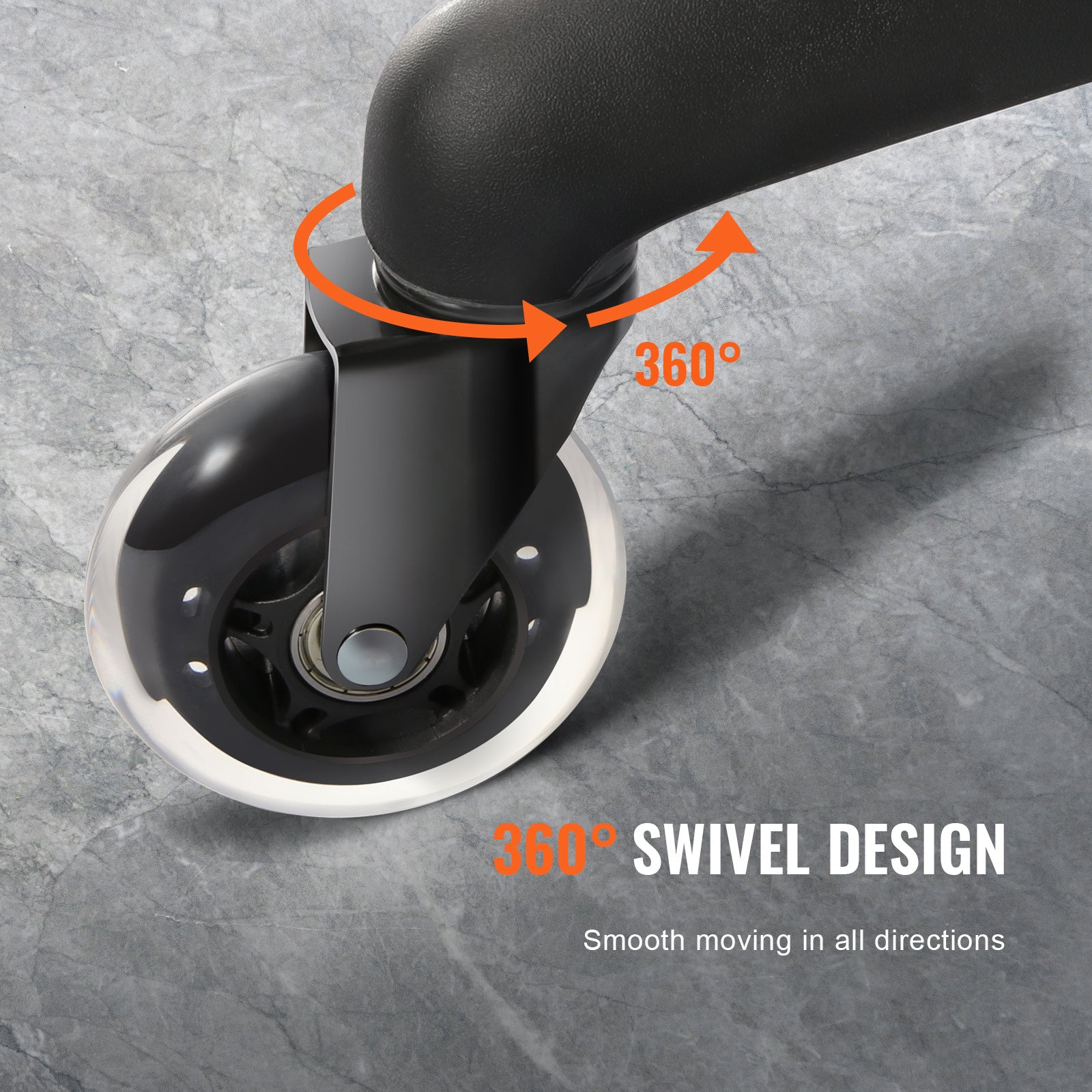 Office Chair Wheels, Set Of 5, 3 Inch Caster Wheels Replacement For Hardwood Floors And Carpet, Heavy Duty Computer Gaming Desk Casters With 130 Lbs Load Capacity,